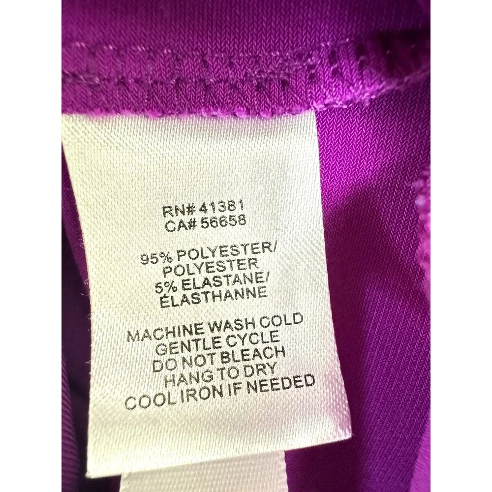 ❌SOLD❌Lauren Ralph Lauren Bright Magenta Pink Cowl Neck Ruched  Dress Size 8 - Picture 14 of 15